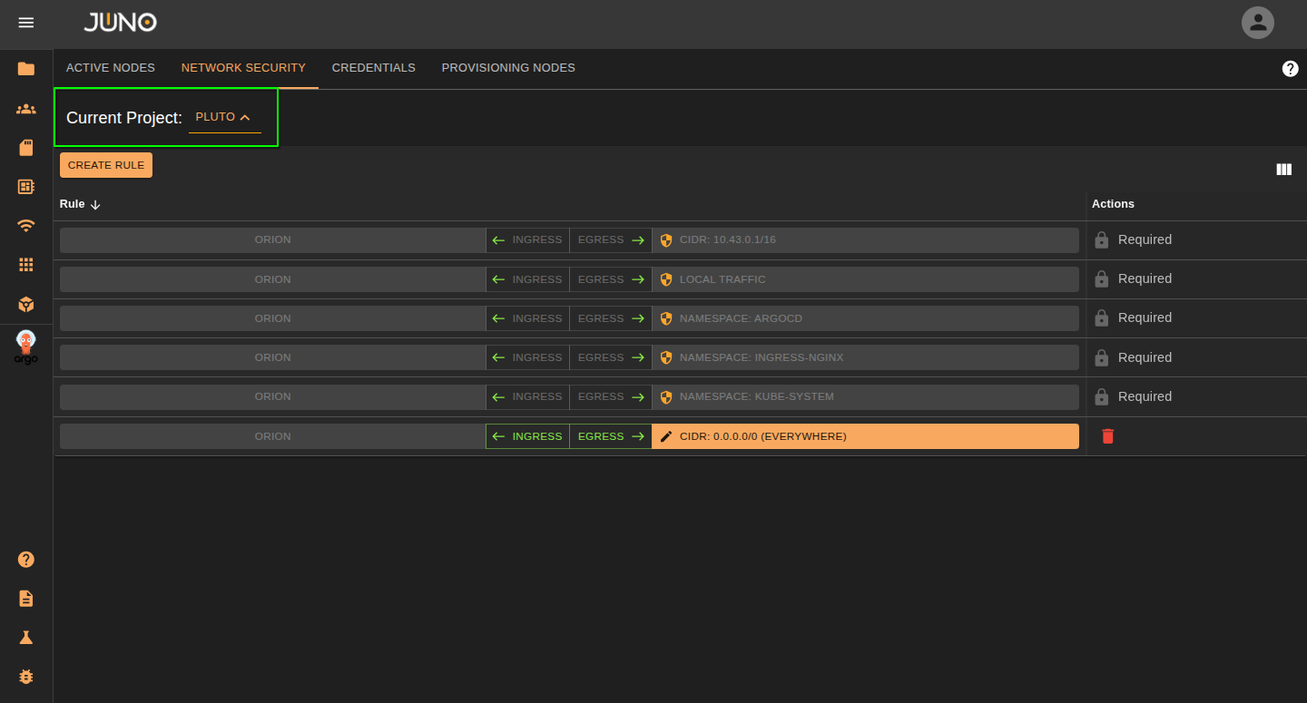 network-project-selector