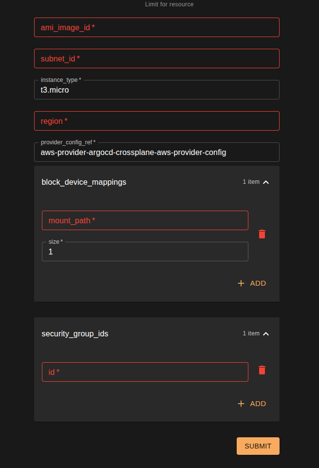settings menu