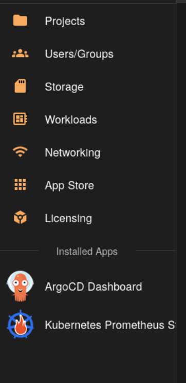 settings menu
