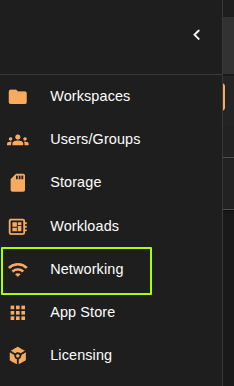 settings menu