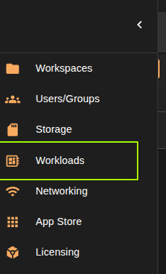 settings menu